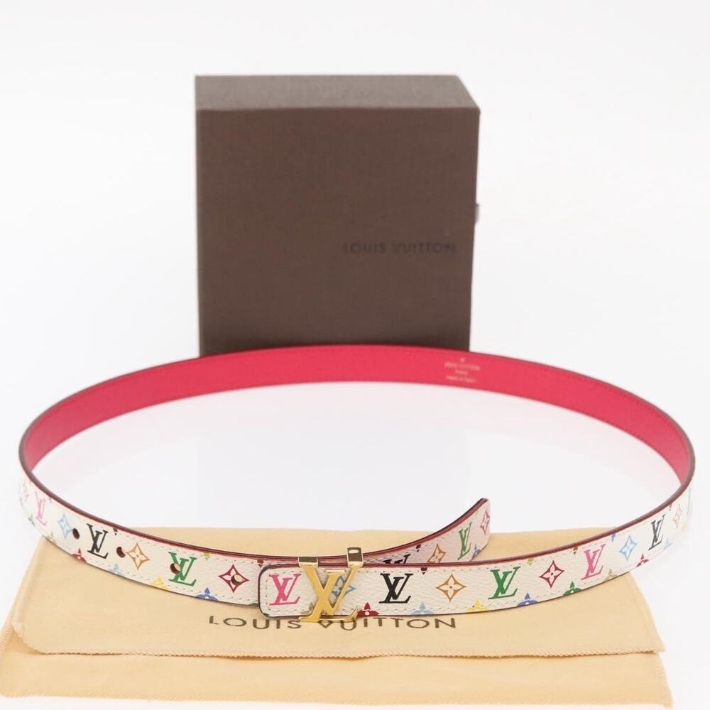 Louis Vuitton Monogram Multicolor Ceinture Initials Belt White